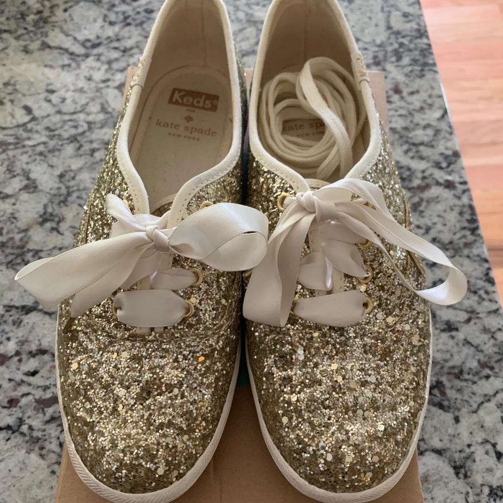 Kate Spade x Keds Gold Glitter Sneakers 💖